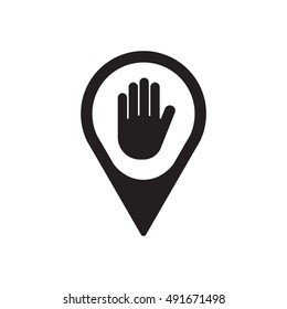 Hand    icon,  isolated. Flat  design.