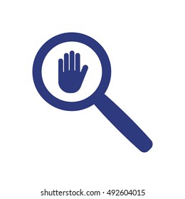 Hand   icon,  isolated. Flat  design.