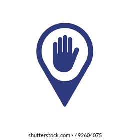 Hand   icon,  isolated. Flat  design.