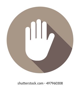 Hand    icon,  isolated. Flat  design.