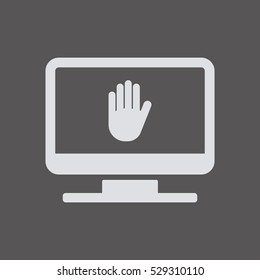 Hand icon, isolated. Flat  design.