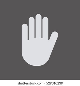 Hand icon, isolated. Flat  design.