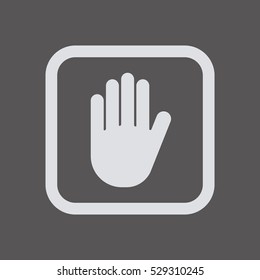 Hand icon, isolated. Flat  design.