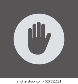 Hand   icon,  isolated. Flat  design.
