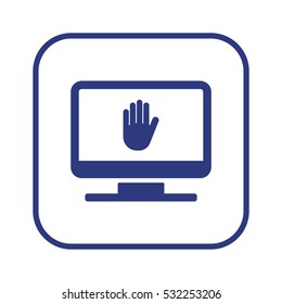 Hand icon, isolated. Flat  design.
