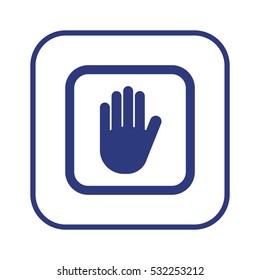 Hand icon, isolated. Flat  design.