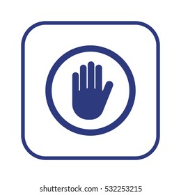 Hand icon, isolated. Flat  design.