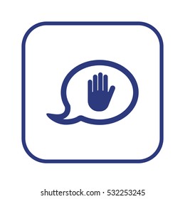 Hand icon, isolated. Flat  design.