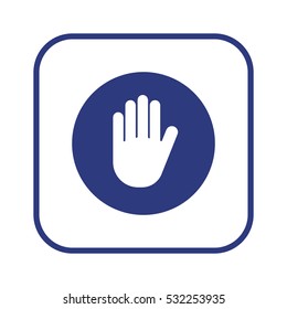 Hand   icon,  isolated. Flat  design.