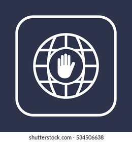 Hand icon, isolated. Flat  design.