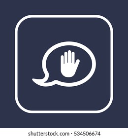 Hand icon, isolated. Flat  design.