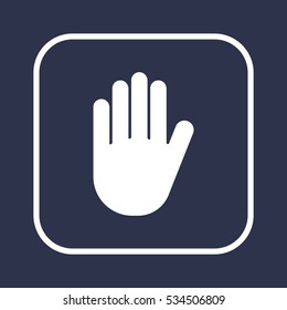 Hand icon, isolated. Flat  design.