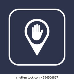 Hand icon, isolated. Flat  design.