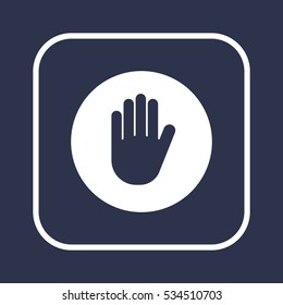 Hand   icon,  isolated. Flat  design.