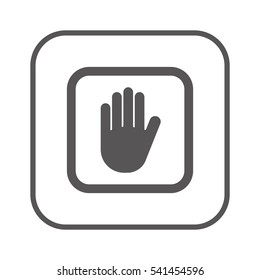 Hand icon, isolated. Flat  design.
