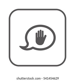Hand icon, isolated. Flat  design.