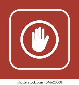 Hand icon, isolated. Flat  design.