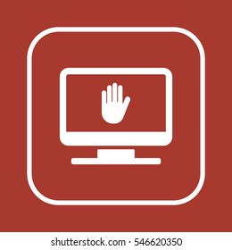 Hand icon, isolated. Flat  design.