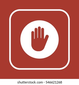 Hand   icon,  isolated. Flat  design.