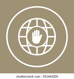 Hand icon, isolated. Flat  design.