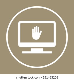 Hand icon, isolated. Flat  design.