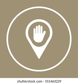 Hand icon, isolated. Flat  design.