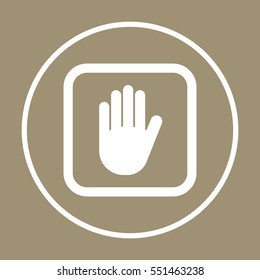 Hand icon, isolated. Flat  design.