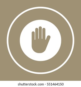 Hand   icon,  isolated. Flat  design.