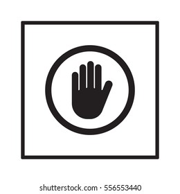Hand icon, isolated. Flat  design.