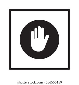 Hand   icon,  isolated. Flat  design.