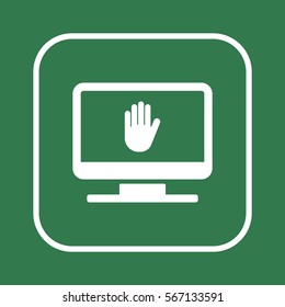 Hand icon, isolated. Flat  design.