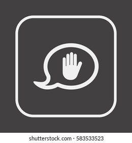 Hand icon, isolated. Flat  design.