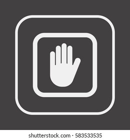 Hand icon, isolated. Flat  design.