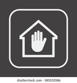 Hand icon, isolated. Flat  design.