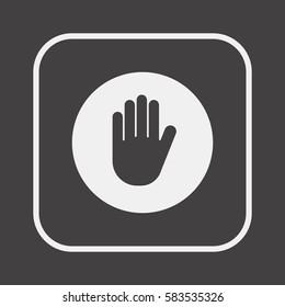 Hand   icon,  isolated. Flat  design.