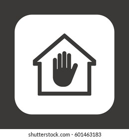 Hand icon, isolated. Flat  design.