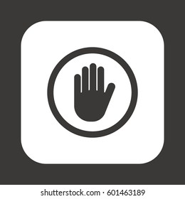 Hand icon, isolated. Flat  design.