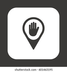 Hand icon, isolated. Flat  design.