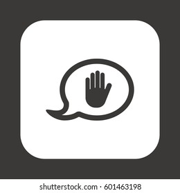 Hand icon, isolated. Flat  design.
