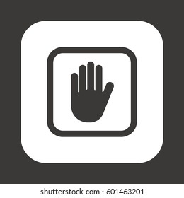Hand icon, isolated. Flat  design.