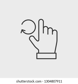 Hand icon isolated on background. Rotate symbol modern, simple, vector, icon for website design, mobile app, ui. Vector Illustration