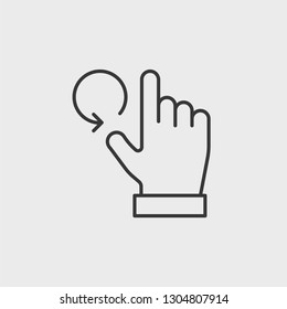 Hand icon isolated on background. Rotate symbol modern, simple, vector, icon for website design, mobile app, ui. Vector Illustration
