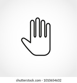Hand Icon Isolated on White Background