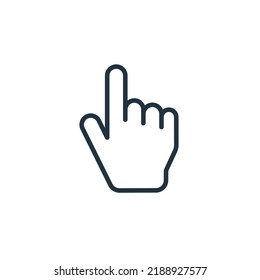 Hand icon isolated on a white background. Pointing hand symbol for web and mobile apps.