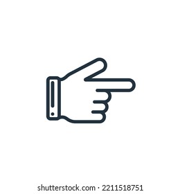 Hand icon isolated on a white background. Hand symbol for web and mobile apps.