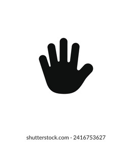 Hand icon isolated on white background. Palm hand icon