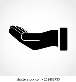 Hand Icon Isolated on White Background