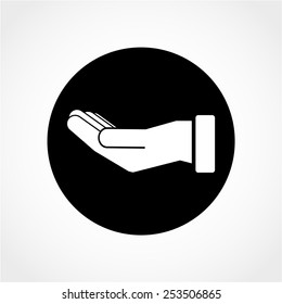 Hand Icon Isolated on White Background