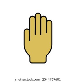 Icono de la mano aislado en un fondo blanco. Ilustración vectorial.