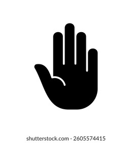 Hand icon isolated on white background. gesturing stop or hi, hello 